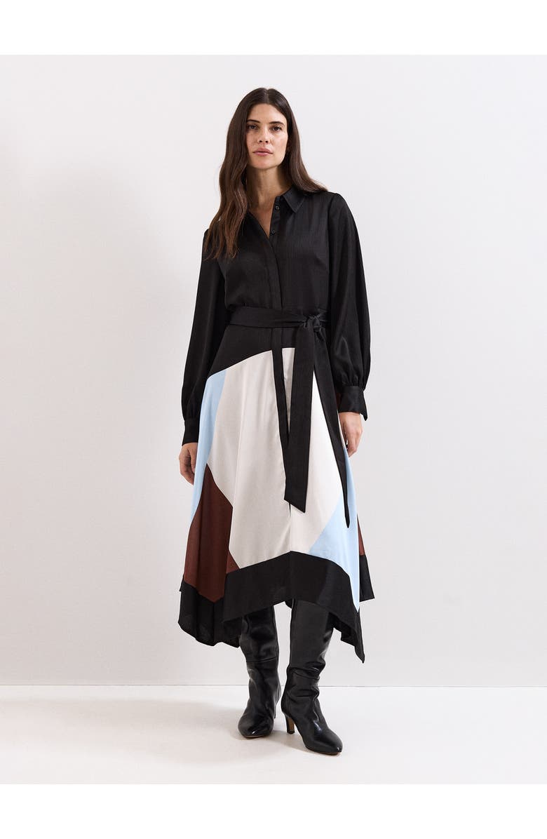 Phase Eight Samalie Satin Hanky Dress, Main, color, Black