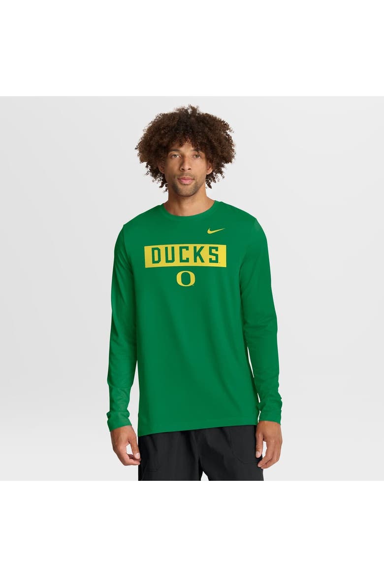 Men's Nike Green Oregon Ducks Primetime Campus 2-Hit Legend Dri-FIT Long Sleeve T-Shirt, Main, color, Green