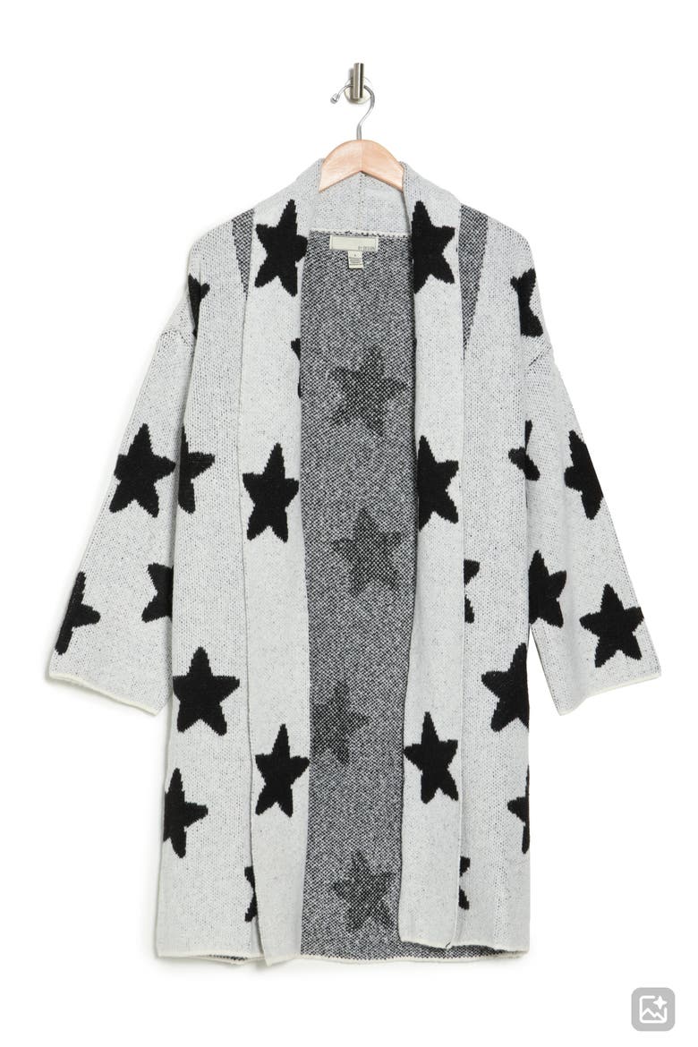 Chloe Open Patterned Cardigan, Alternate, color, SUPERSTAR IVORY COMBO