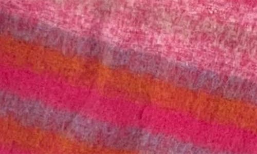 Marcus Adler Stripe Woven Fringe Scarf In Pink