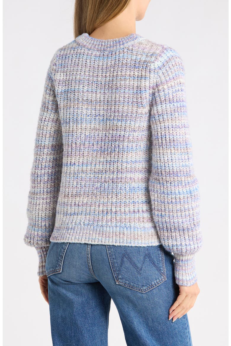 Buttoned Cardigan, Alternate, color, IVORY- BLUE SUZ SPACEDYE