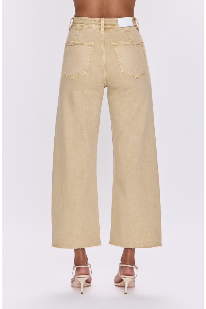 Penny Crop High Waist Raw Hem Wide Leg Jeans, Alternate, color, SAND DOLLAR