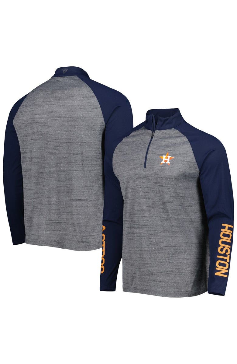 LEVELWEAR Men's Levelwear Heather Gray Houston Astros Vandal Raglan Quarter-Zip Top, Main, color, 