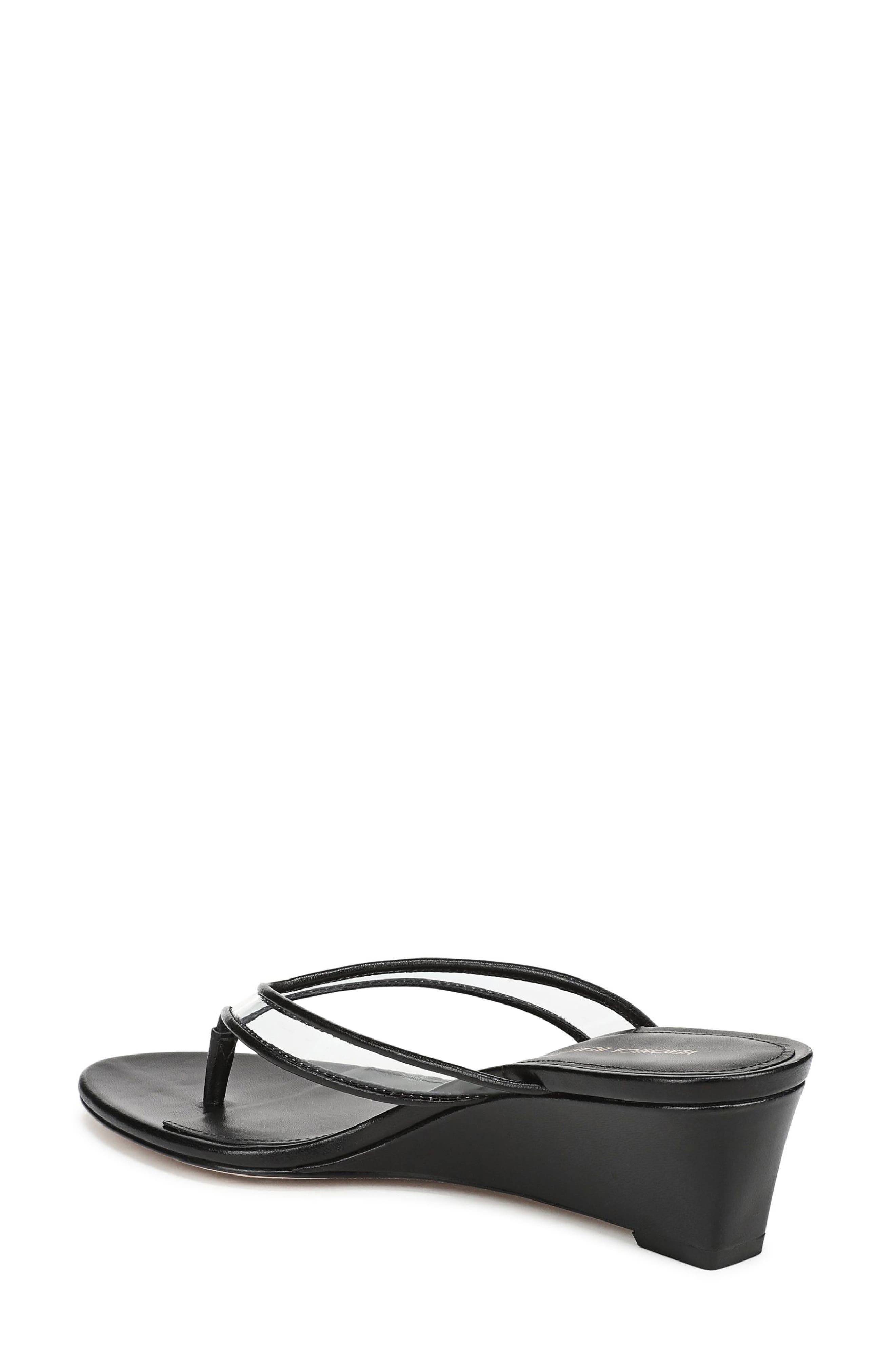 Veronica Beard Clea Wedge Flip Flop, Alternate, color, Clear/ Black