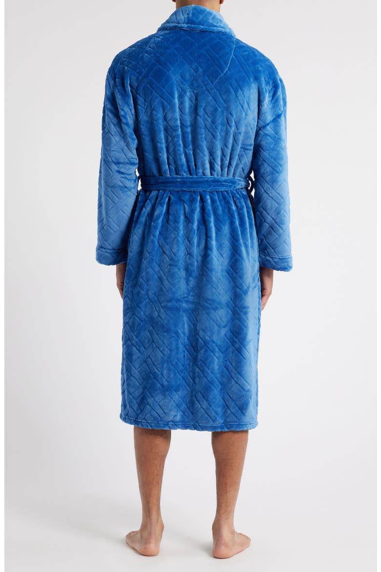 Crossroads Basket Weave Fleece Robe, Alternate, color, DENIM BLUE