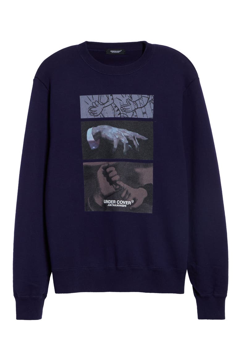 Graphic Cotton Fleece Sweatshirt, Main, color, NAVY