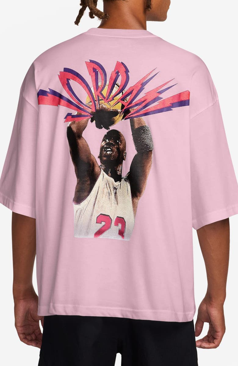 Jordan Flight Oversize Cotton Graphic T-Shirt, Alternate, color, Iced Carmine/ Black