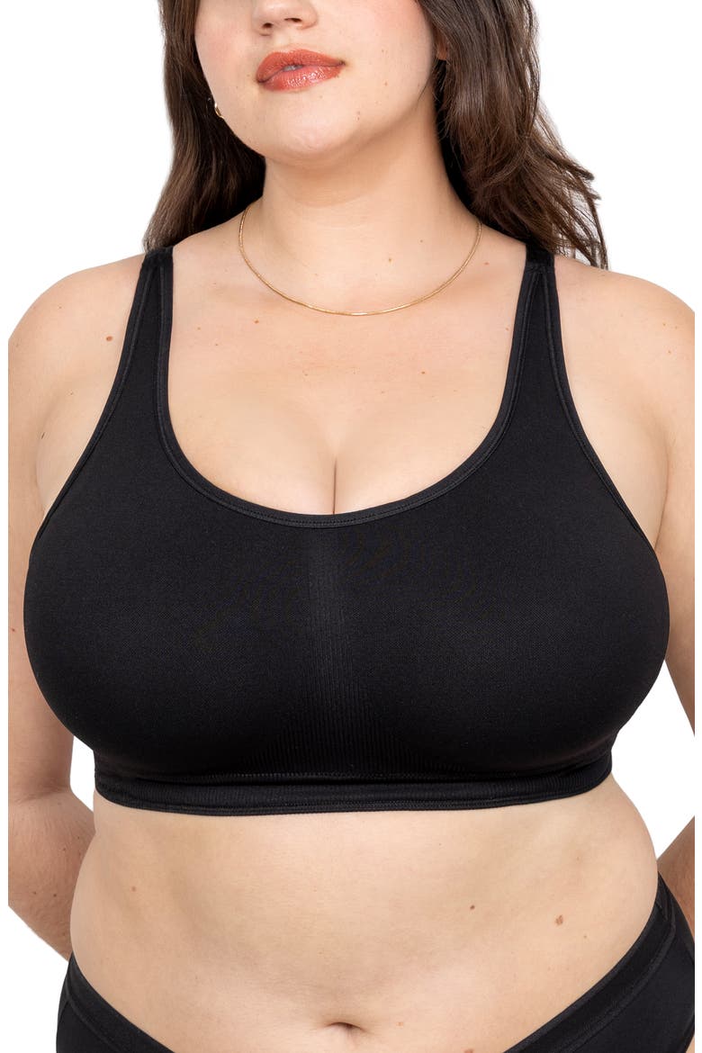 Smooth Seamless Wireless Sports Bra, Main, color, BLACK