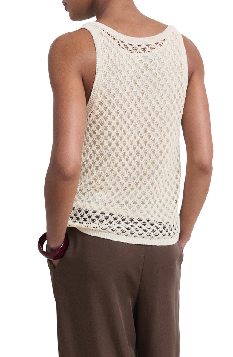 MANGO Openwork Tank, Alternate, color, Ecru
