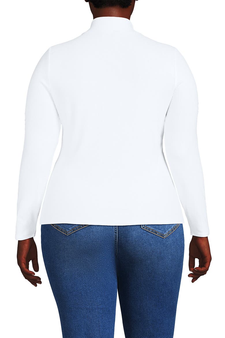 Drapey Rib Skimming Long Sleeve Mock Neck, Alternate, color, Crisp White