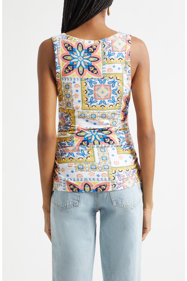 Indie Tile Print Sleeveless Top, Alternate, color, WHITE PIAZZA