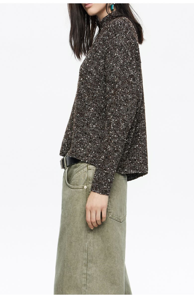 Bimba y Lola High Neck Sweater, Alternate, color, Dark Brown
