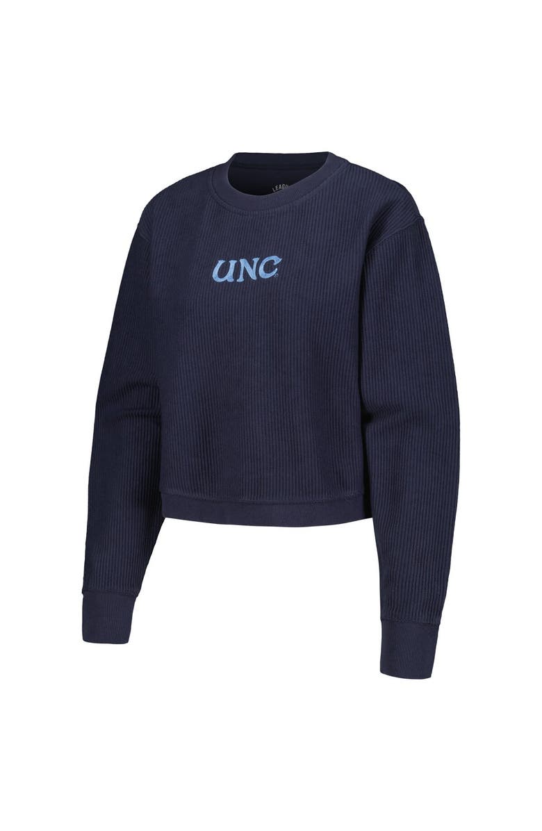 LEAGUE COLLEGIATE WEAR Women's League Collegiate Wear Navy North Carolina Tar Heels Timber Cropped Pullover Sweatshirt, Alternate, color,
