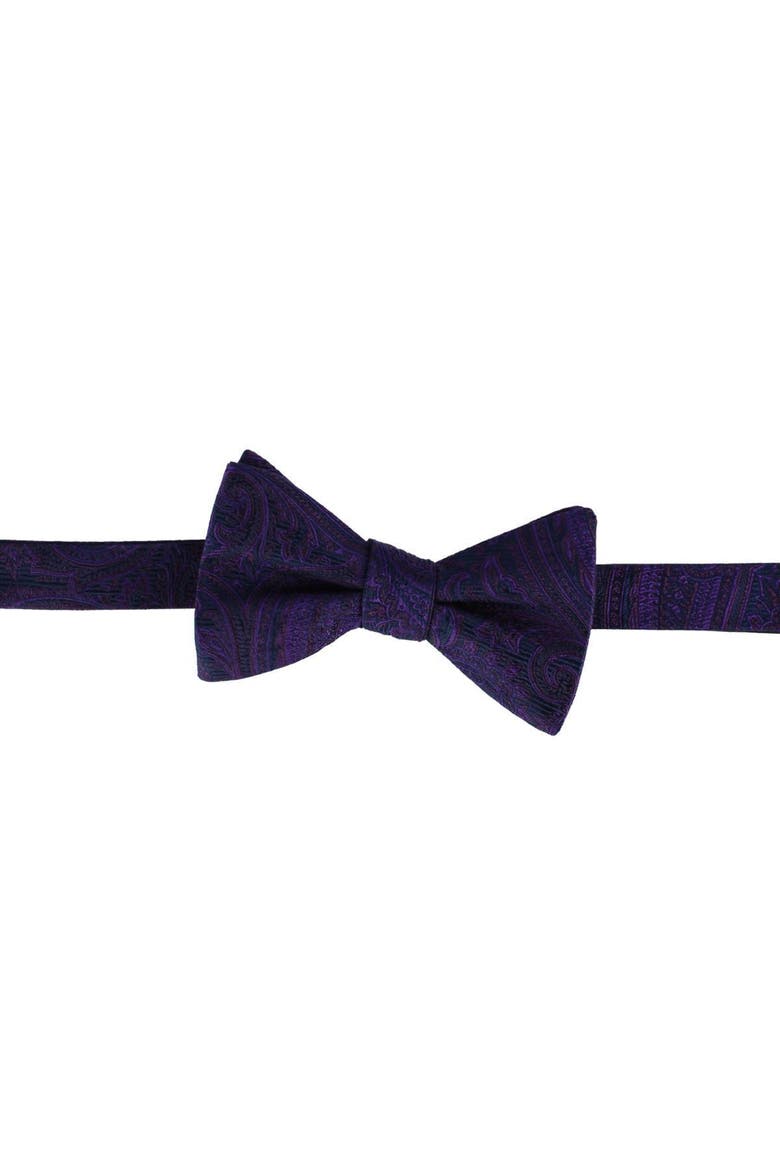 Sobee Paisley Silk Bow Tie, Main, color, Purple