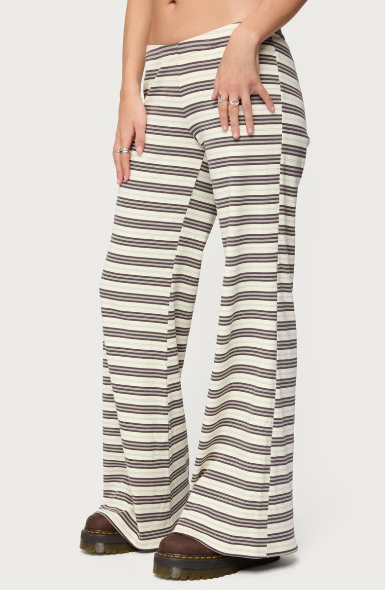 EDIKTED Avalie Stripe Rib Pants, Alternate, color, Mix