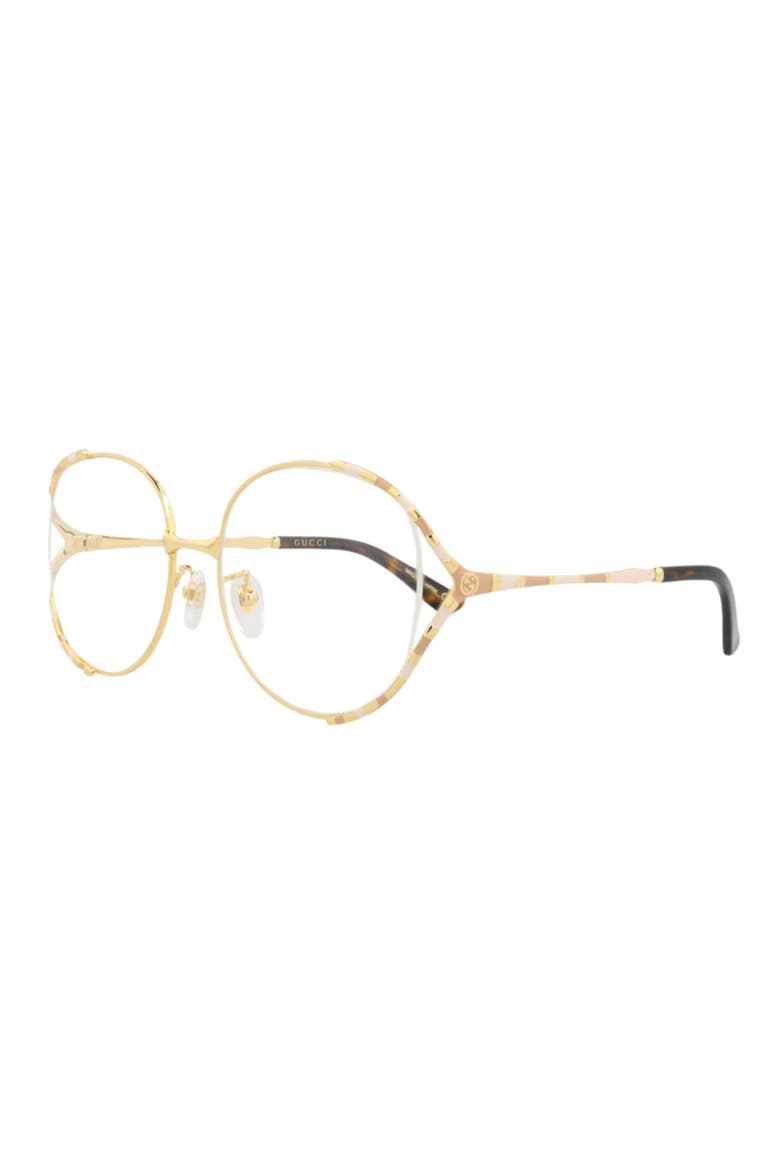56mm Round Optical Glasses, Alternate, color, GOLD GOLD TRANSPARENT