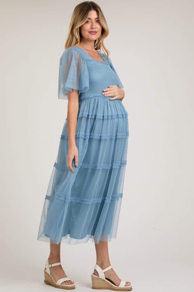 Ruffled Mesh Maxi Dress - image 2
