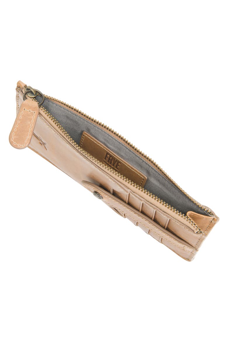 Slim Leather Snap Card Wallet, Alternate, color, BEIGE