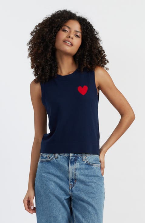 Pure Merino Heart Breton Tank