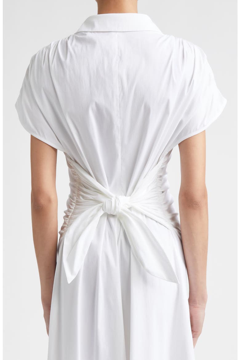 Cotton Stretch Poplin Tie Waist Shirtdress, Alternate, color, WHITE
