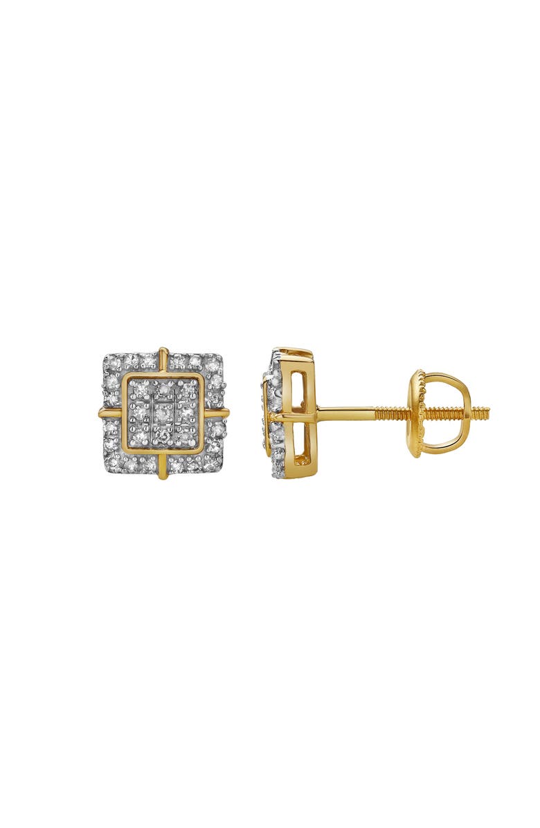 LuvMyJewelry Empatia 10K Yellow Gold Diamond Unisex Earrings - 0.15 Cts, Main, color, 10K Yellow Gold