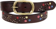 OLD TREND Blossom Genuine Leather Hand Stitched Colorful Detail Belt