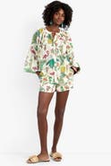 Trina Turk Norry Long-Sleeve Flamingo Fizz Voile Top