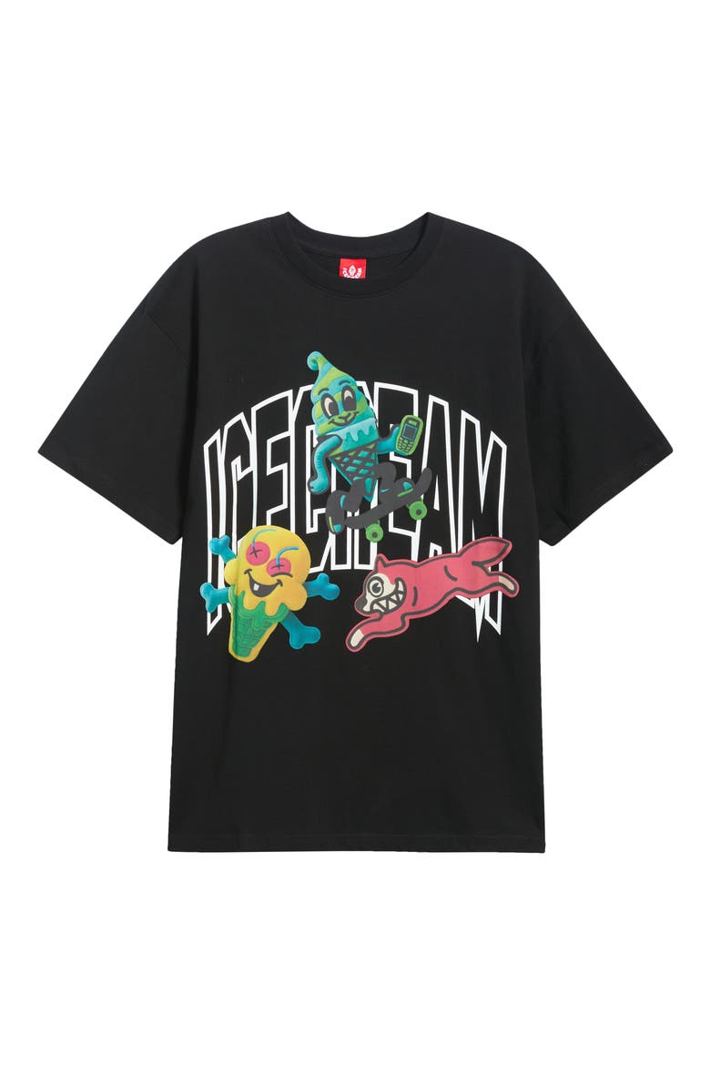 Marshmallow Cotton Graphic T-Shirt, Alternate, color, BLACK