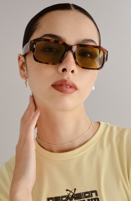 Aire Pluto 53mm Rectangular Sunglasses In Syrup Tort/sage Tint