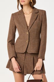 ASTR the Label Houndstooth Fitted Blazer