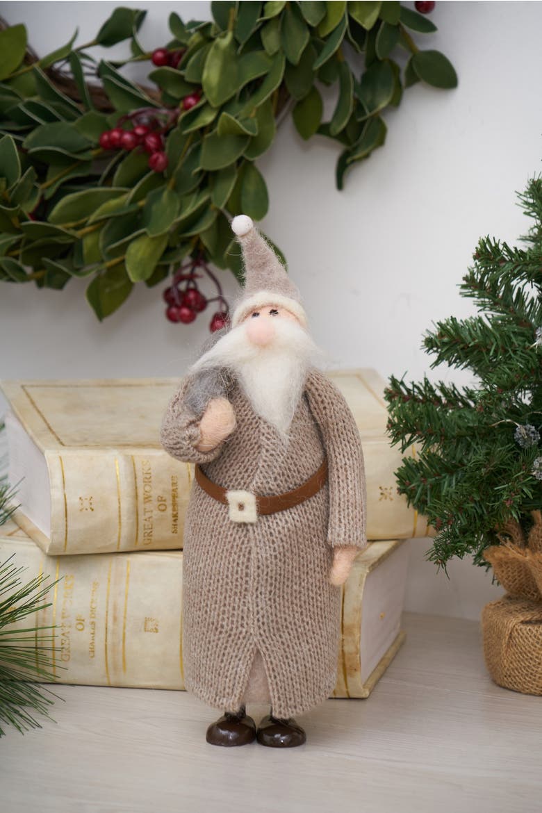 Grey Wool Santa, Alternate, color, Gray