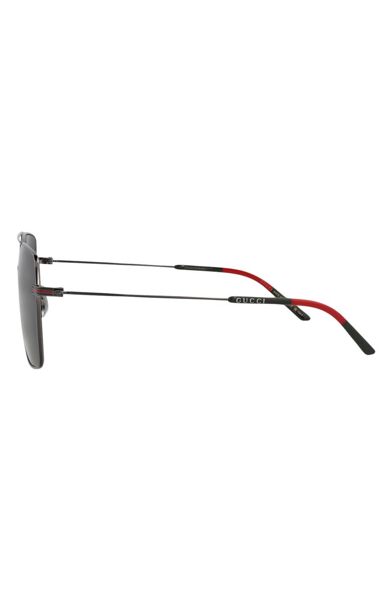 Gucci 61mm Aviator Sunglasses, Alternate, color, Ruthenium Ruthenium Grey