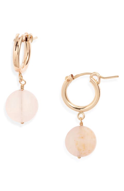 Lucia Quartz Huggie Earrings
