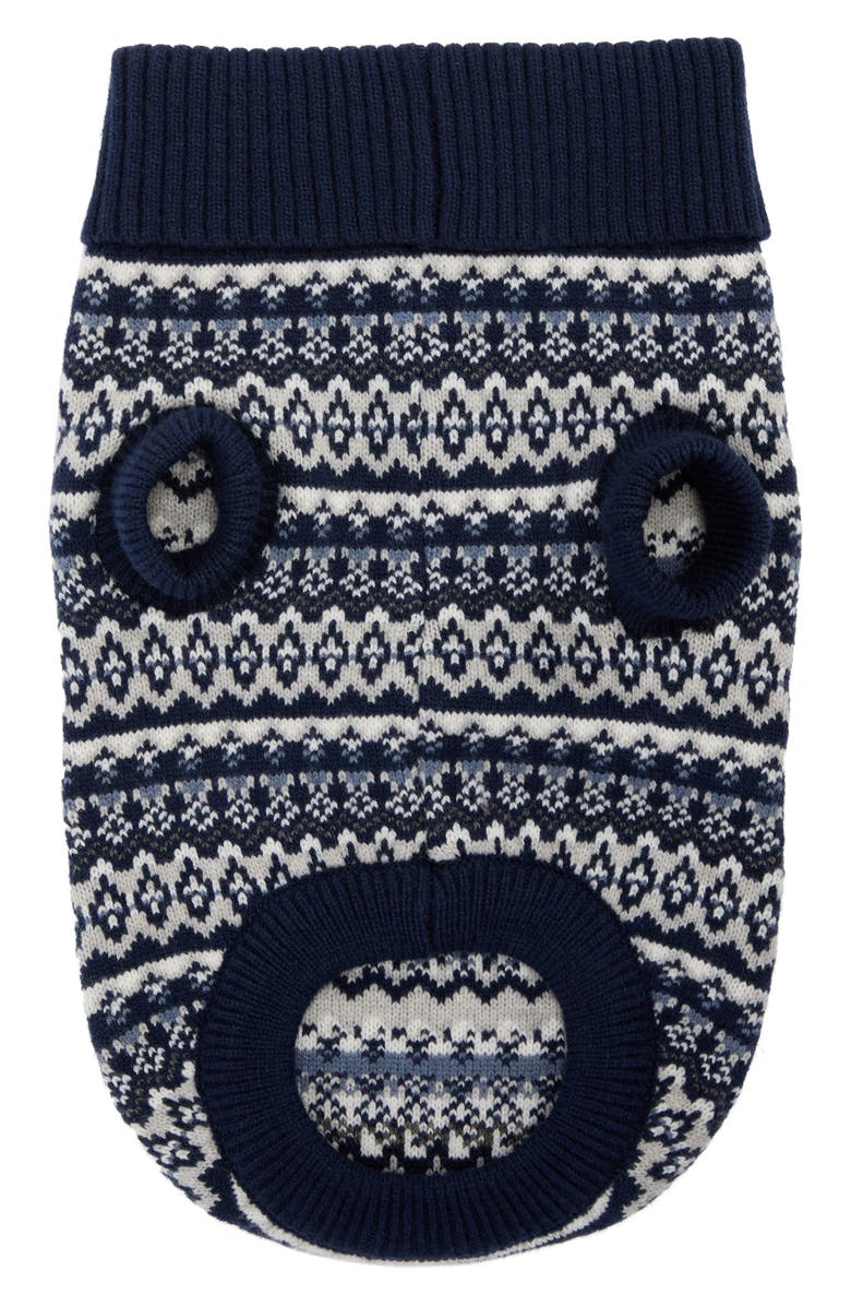 Barbour Marlow Fair Isle Dog Sweater, Alternate, color, Navy