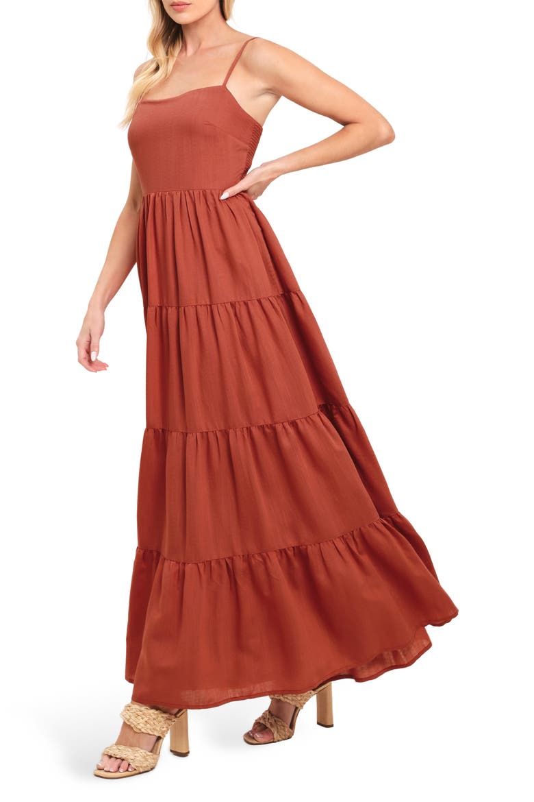Tiered Maxi Dress, Alternate, color, BRONZE