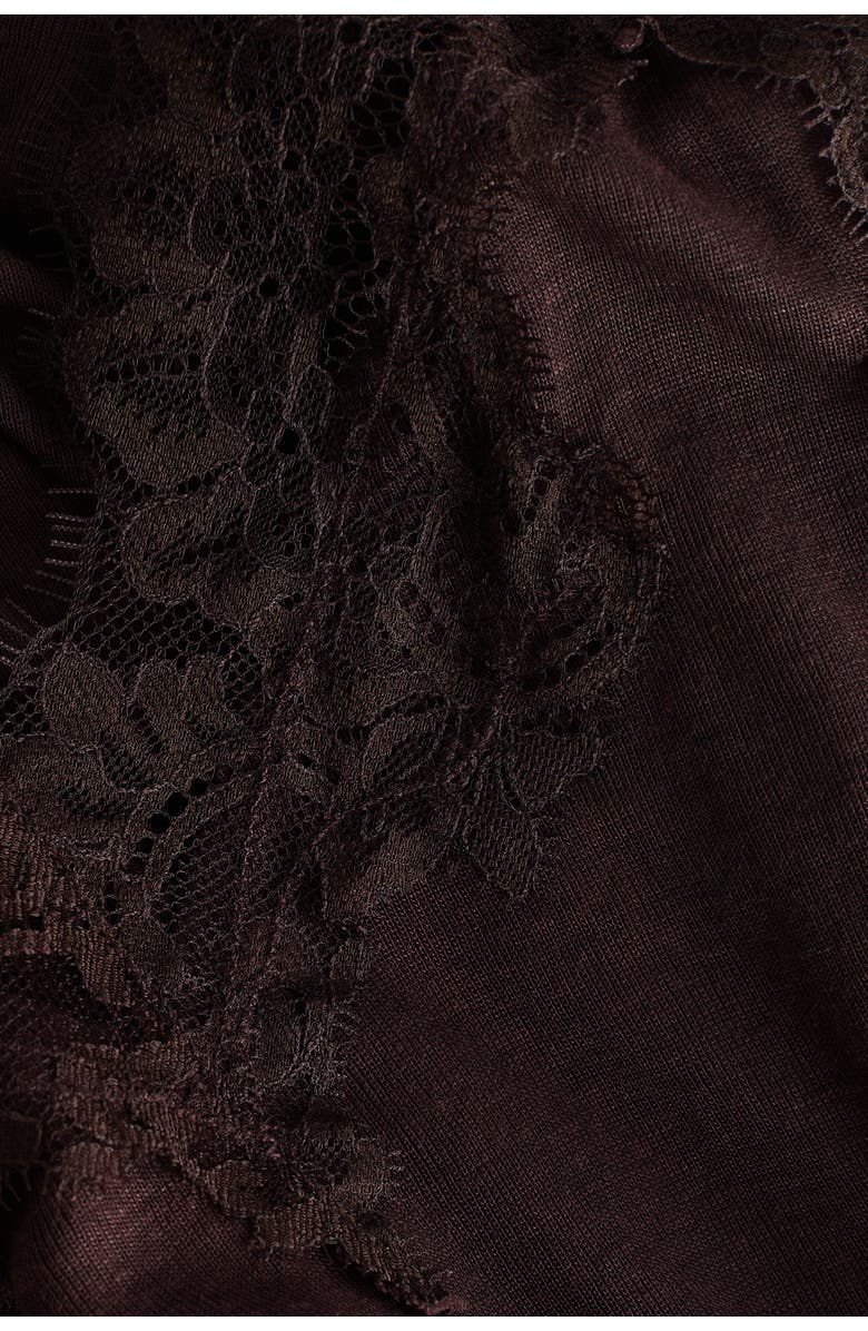 H&M Lace-trimmed nightgown, Alternate, color, Dark Brown