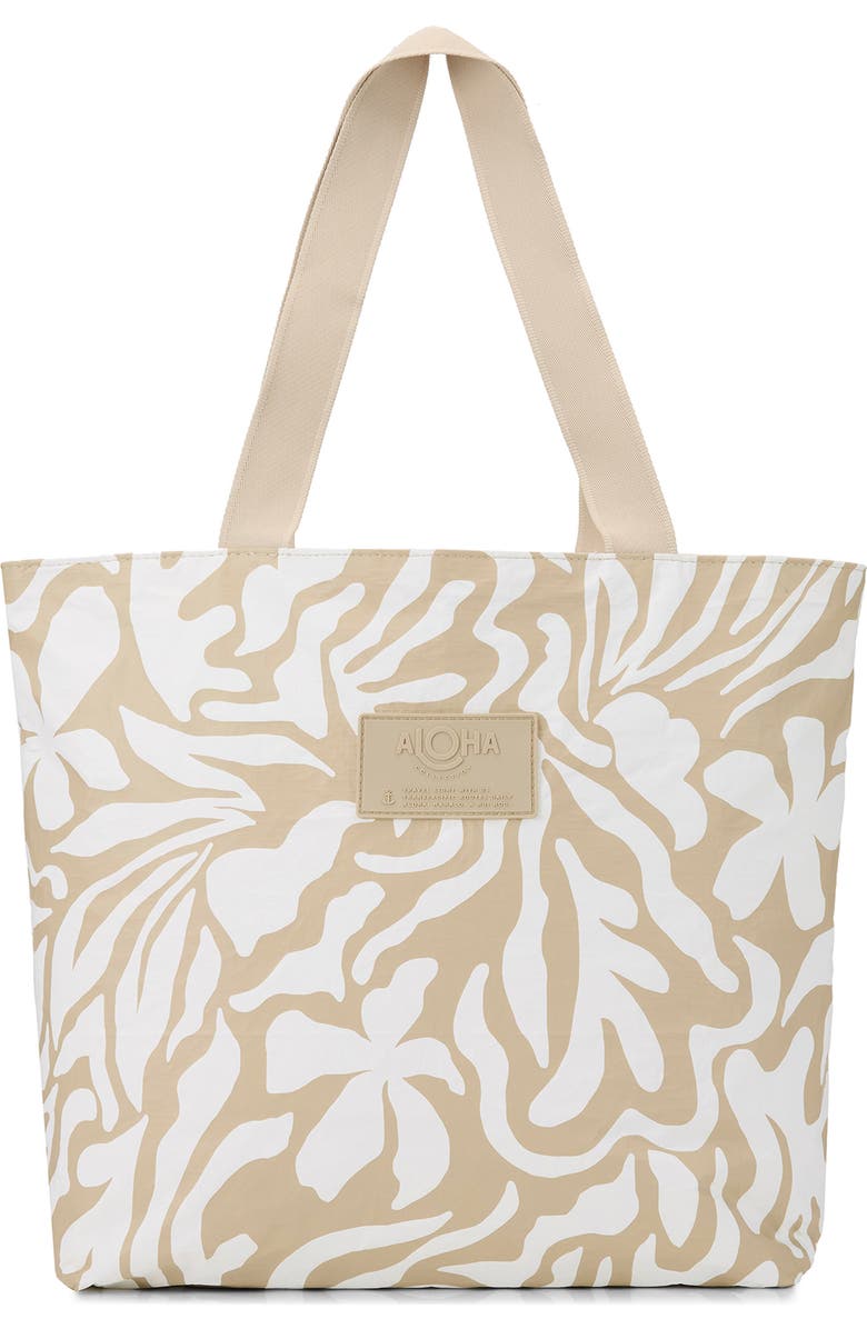 Aloha Collection Day Tripper Float Water Resistant Tote, Main, color, Latte