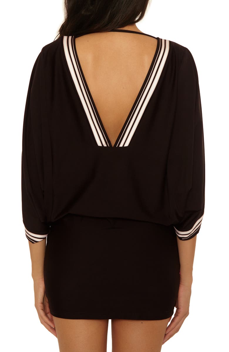 Trina Turk Bougainvillea Cover-Up Dress, Alternate, color, Black Multi