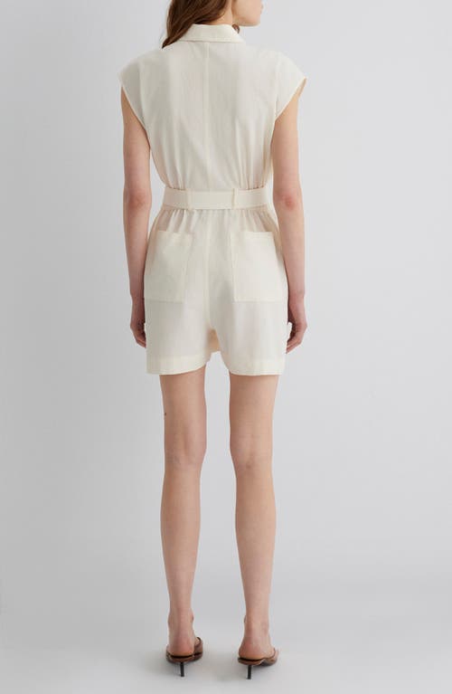 Mavi Jeans Short Belted Zip Jumpsuit In White