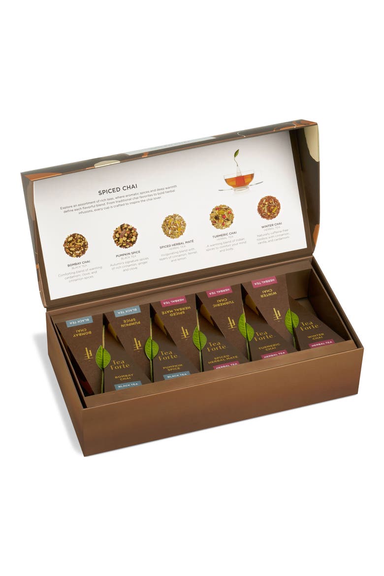 Spiced Chai Petite Presentation Box Tea Set, Alternate, color, BROWN