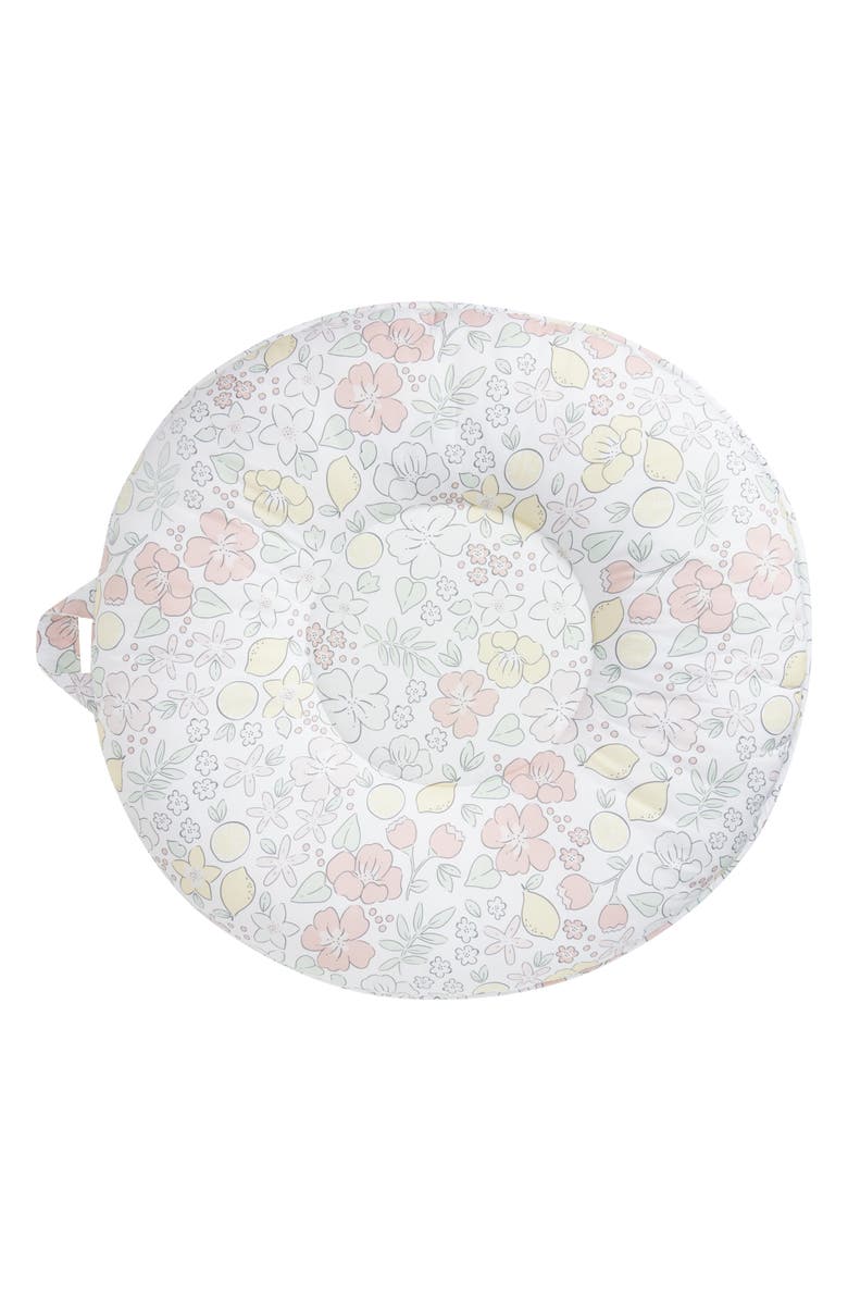 Pello Lemon Aqua Glass Portable Floor Cushion, Main, color, White Multi
