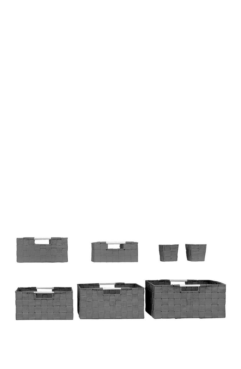 SORBUS Grey Weave 7-Piece Basket Set, Alternate, color, 