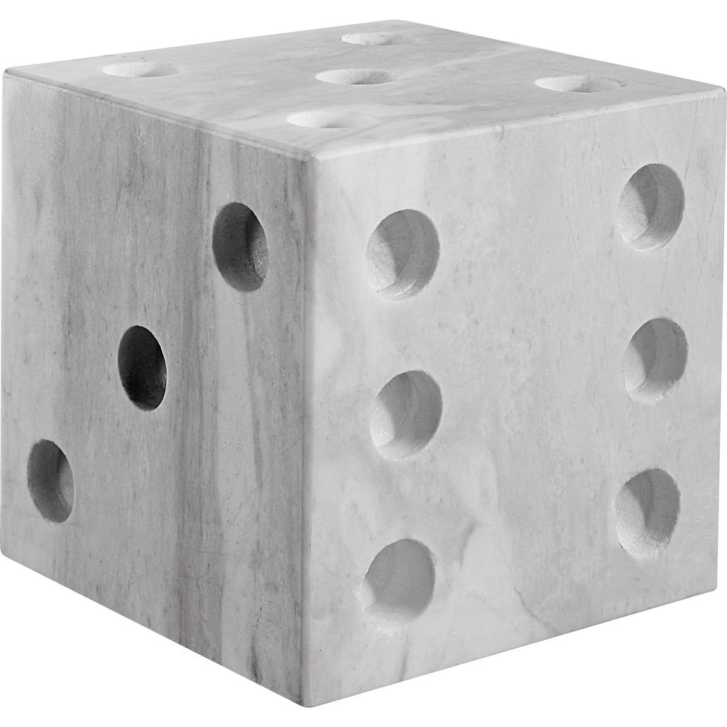 Renwil Decorative Marble Dice Sculpture In White
