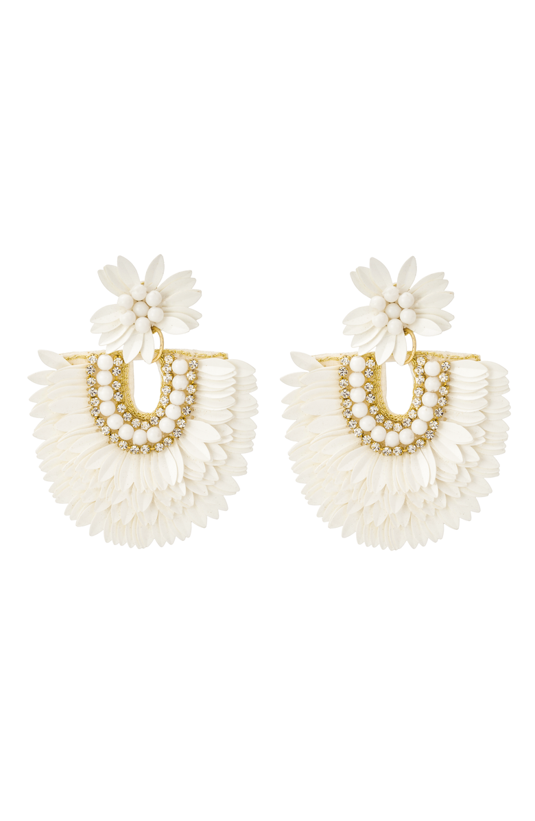 Untamed Petals Dubai Earring, Main, color, White