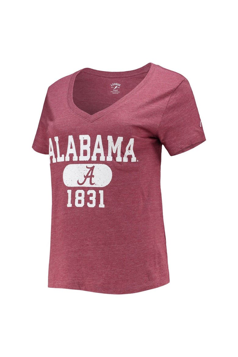Women's League Collegiate Wear Heathered Crimson Alabama Crimson Tide Intramural Boyfriend Tri-Blend V-Neck T-Shirt, Main, color, Crimson