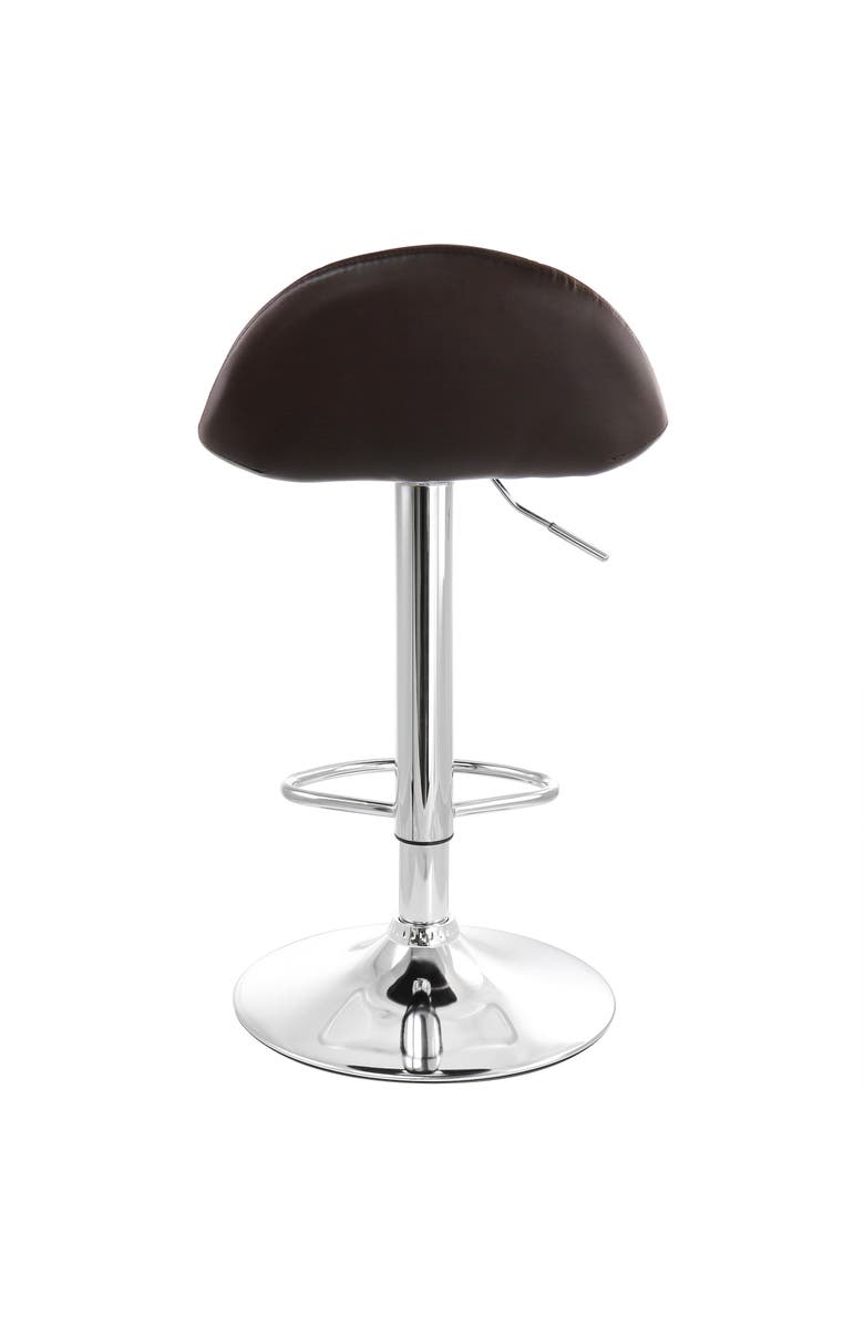 Elama 2 Piece Adjustable Faux Leather Bar Stool Set, Alternate, color, Dark Brown