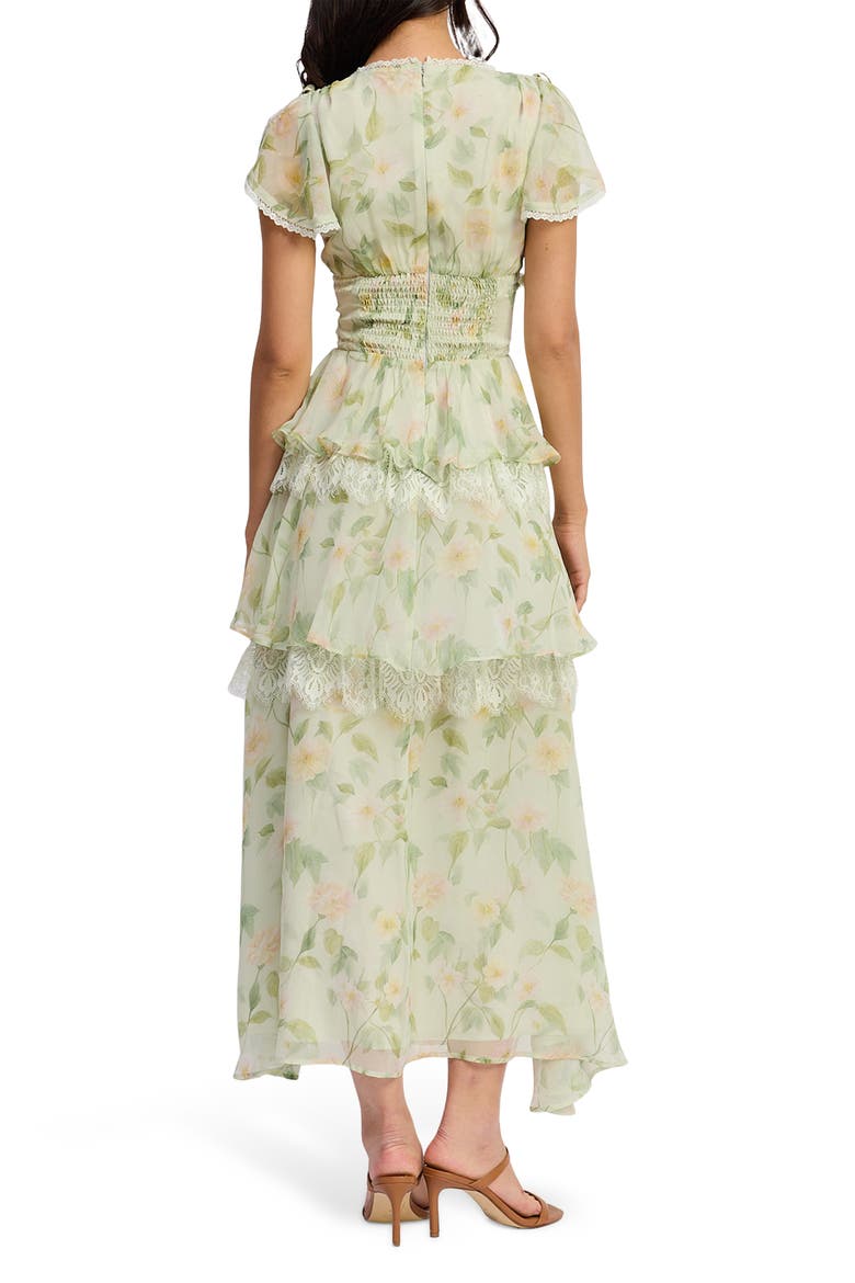 Paloma Floral Maxi Dress, Alternate, color, SAGE PINK YELLOW