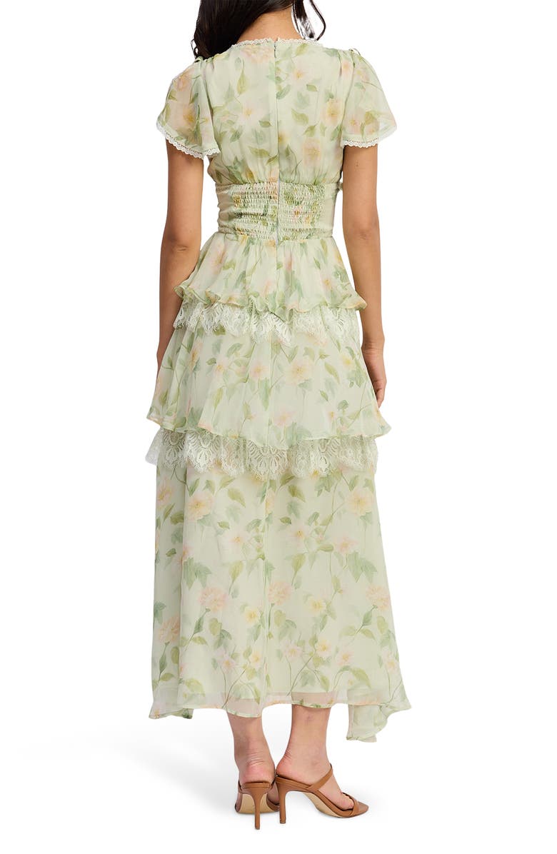 En Saison Paloma Floral Maxi Dress, Alternate, color, Sage Pink Yellow