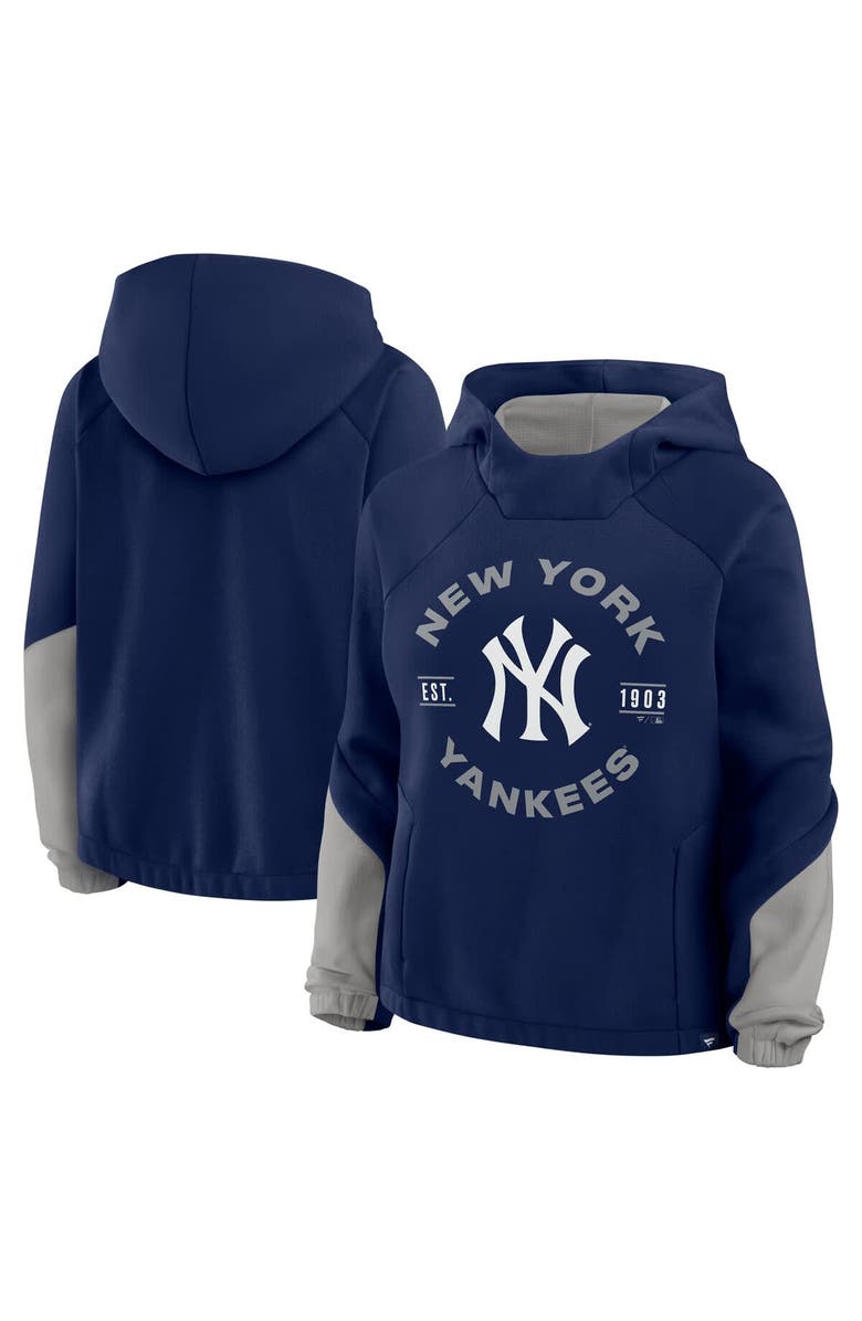 FANATICS Women's Fanatics Navy New York Yankees Oversized Time to Win Pullover Hoodie, Main, color, Navy