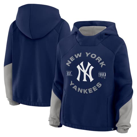 Women
s Fanatics Navy New York Yankees Oversized Time to Win Pullover Hoodie